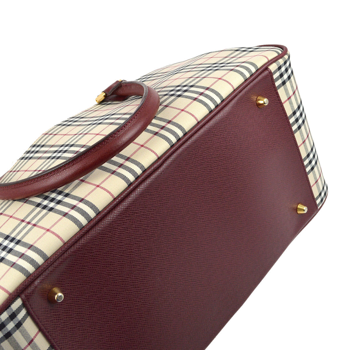 Burberry Beige Bordeaux  Check 2way HandBag 182065