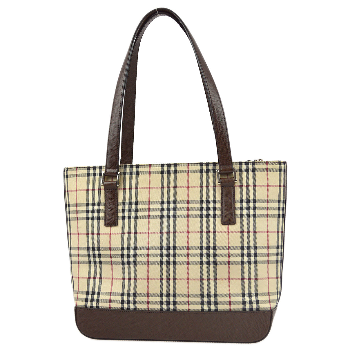 Burberry Beige  Check Tote Shoulder Bag 182135