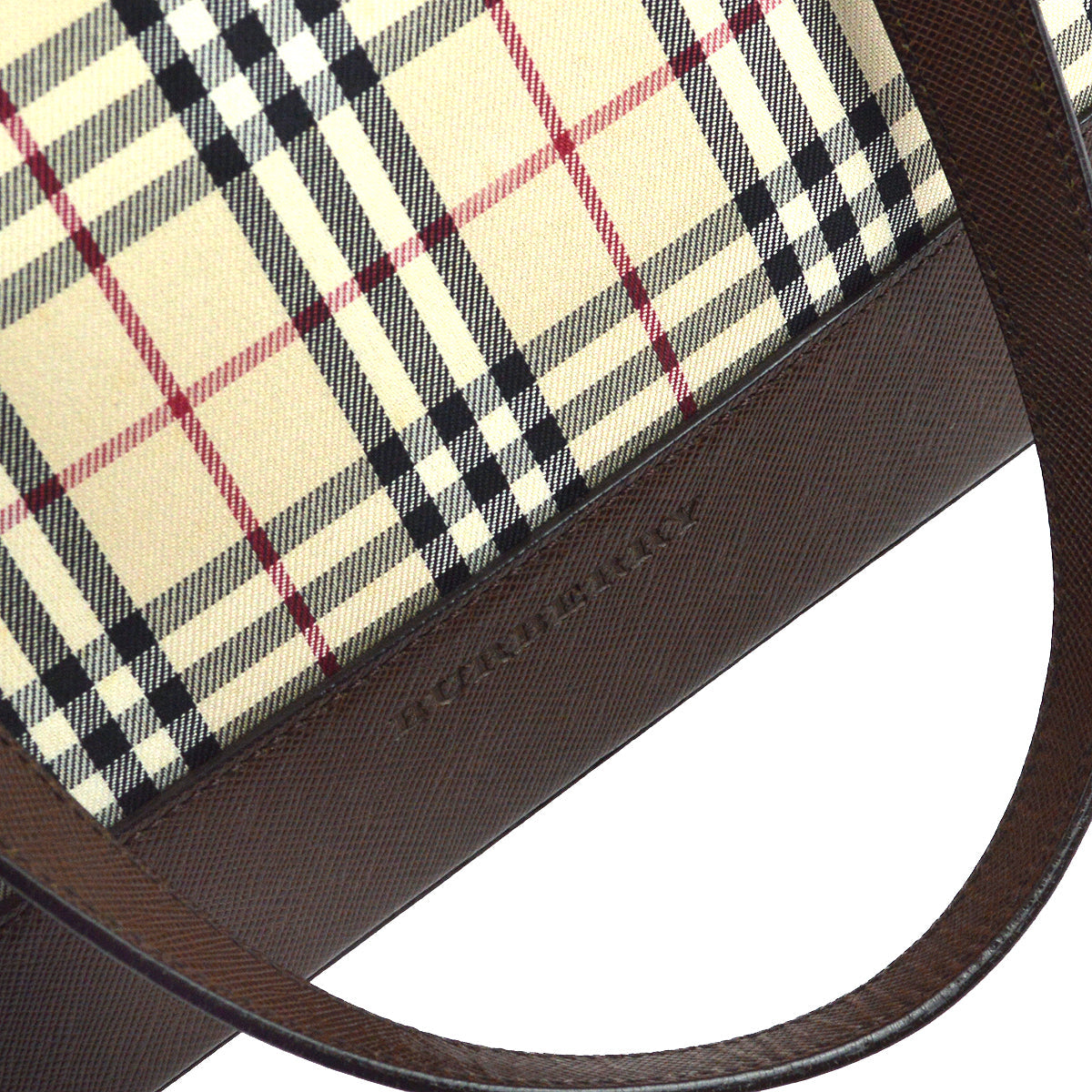 Burberry Beige  Check Tote Shoulder Bag 182135