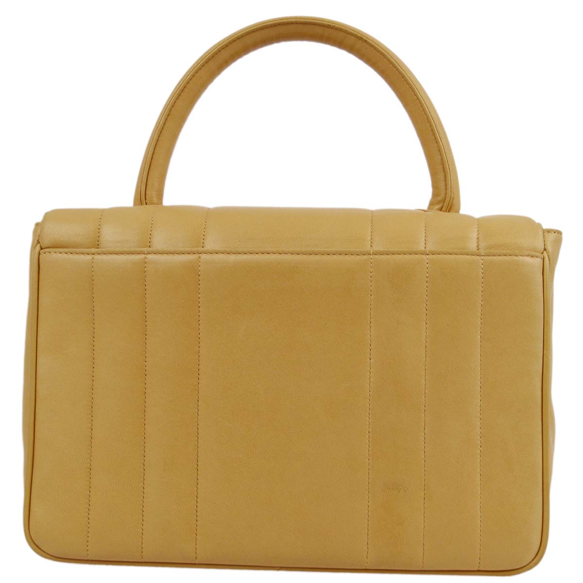 Chanel 1994-1996 Beige Lambskin Mademoiselle Handbag
