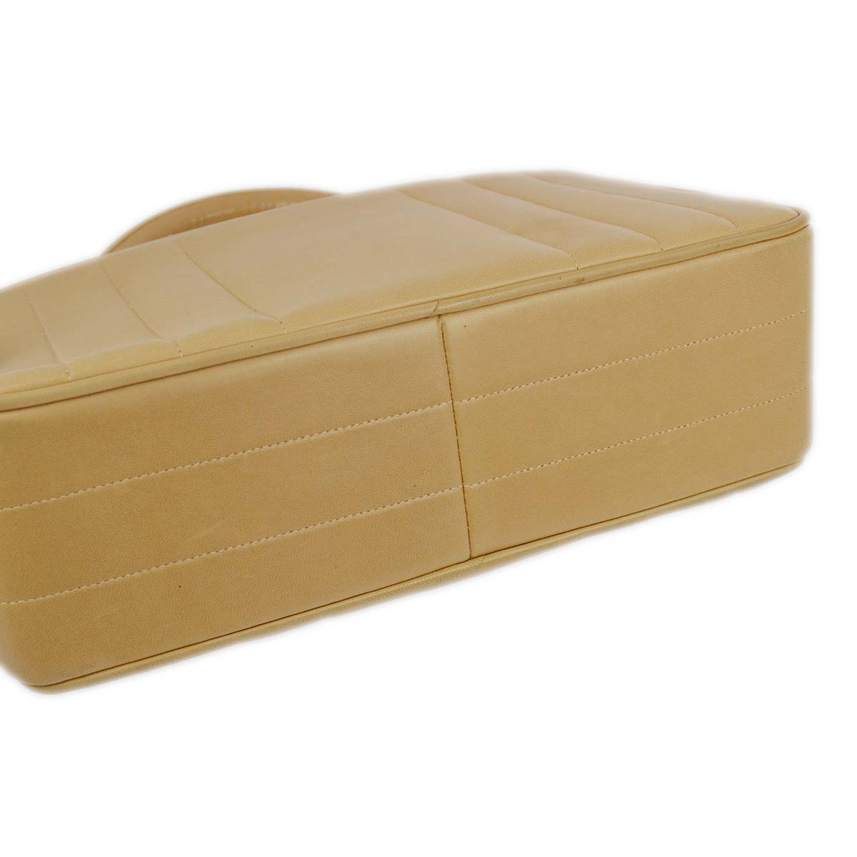 Chanel 1994-1996 Beige Lambskin Mademoiselle Handbag