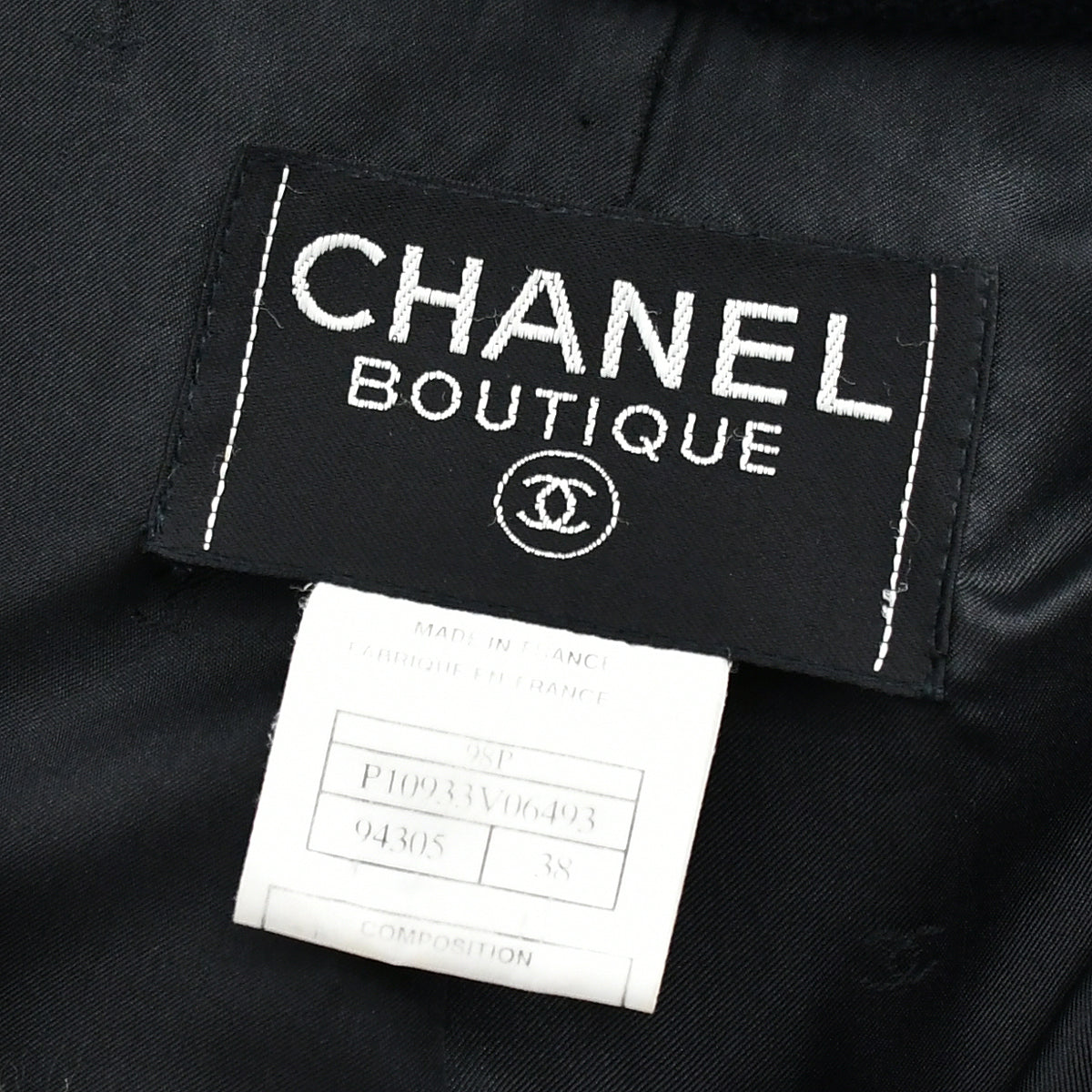 Chanel Single Breasted Jacket Black 98P #38