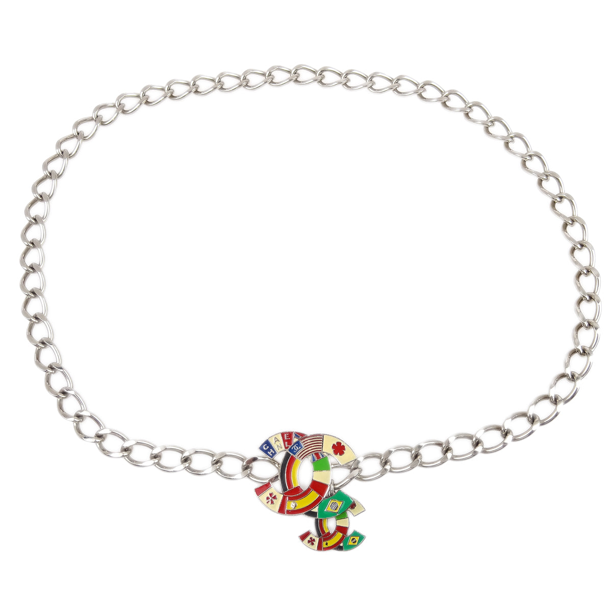 Chanel Silver Chain Belt 03A Small Good