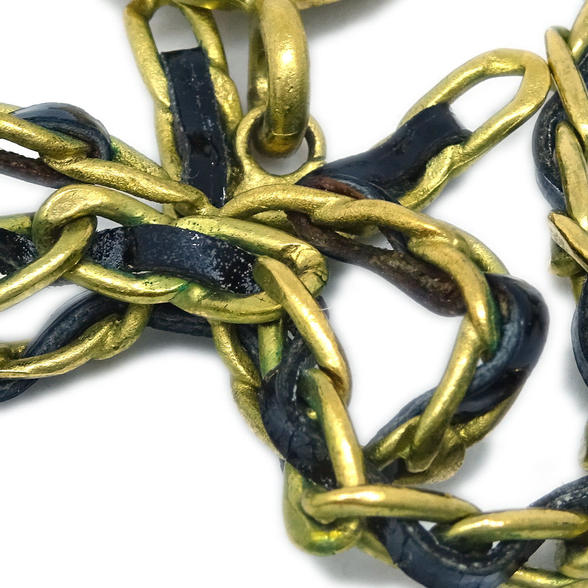 Chanel Gold Black Bow Medallion Rhinestone Pendant Necklace 95P