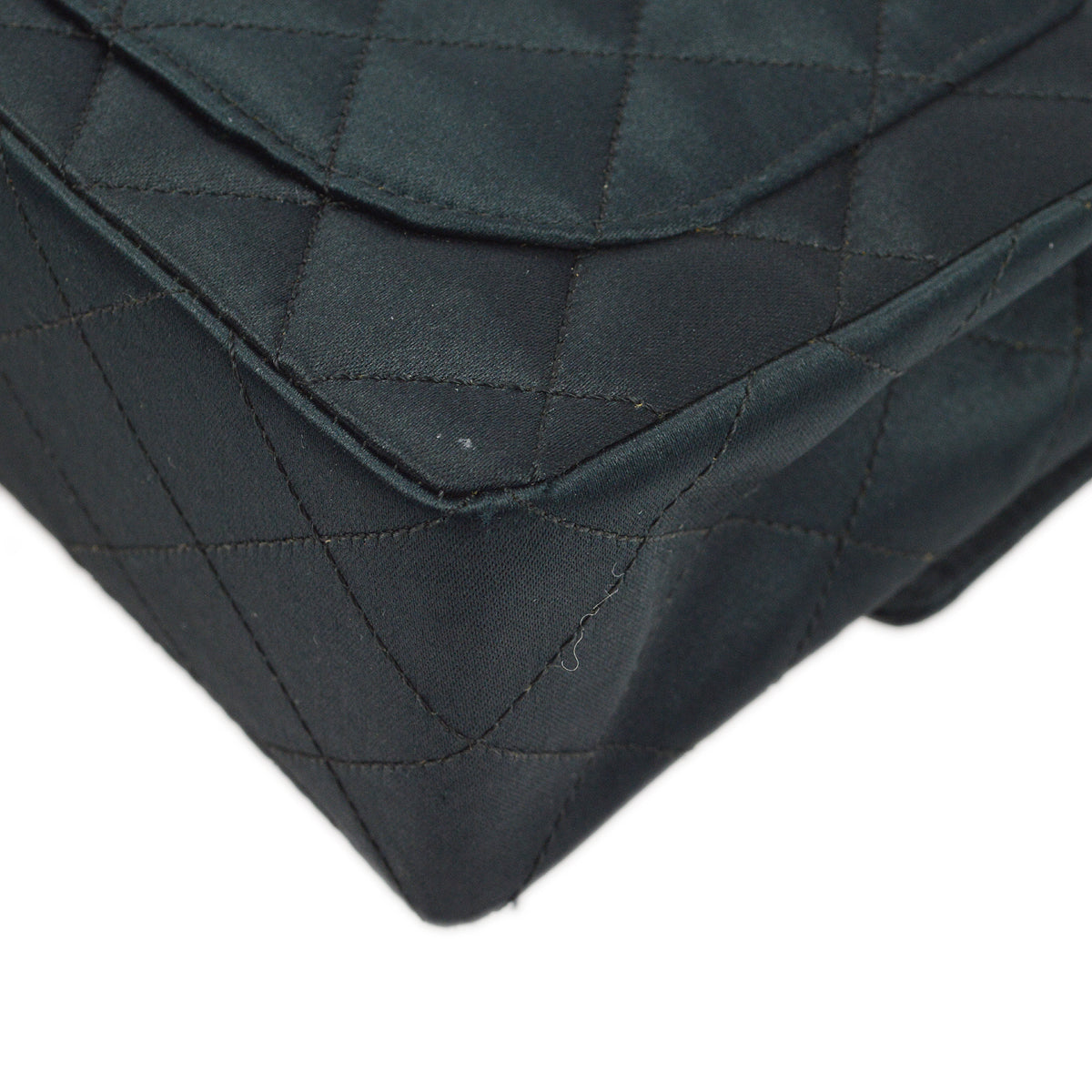 Chanel 2006-2008 Black Satin Mini Classic Square Flap Shoulder Bag 17