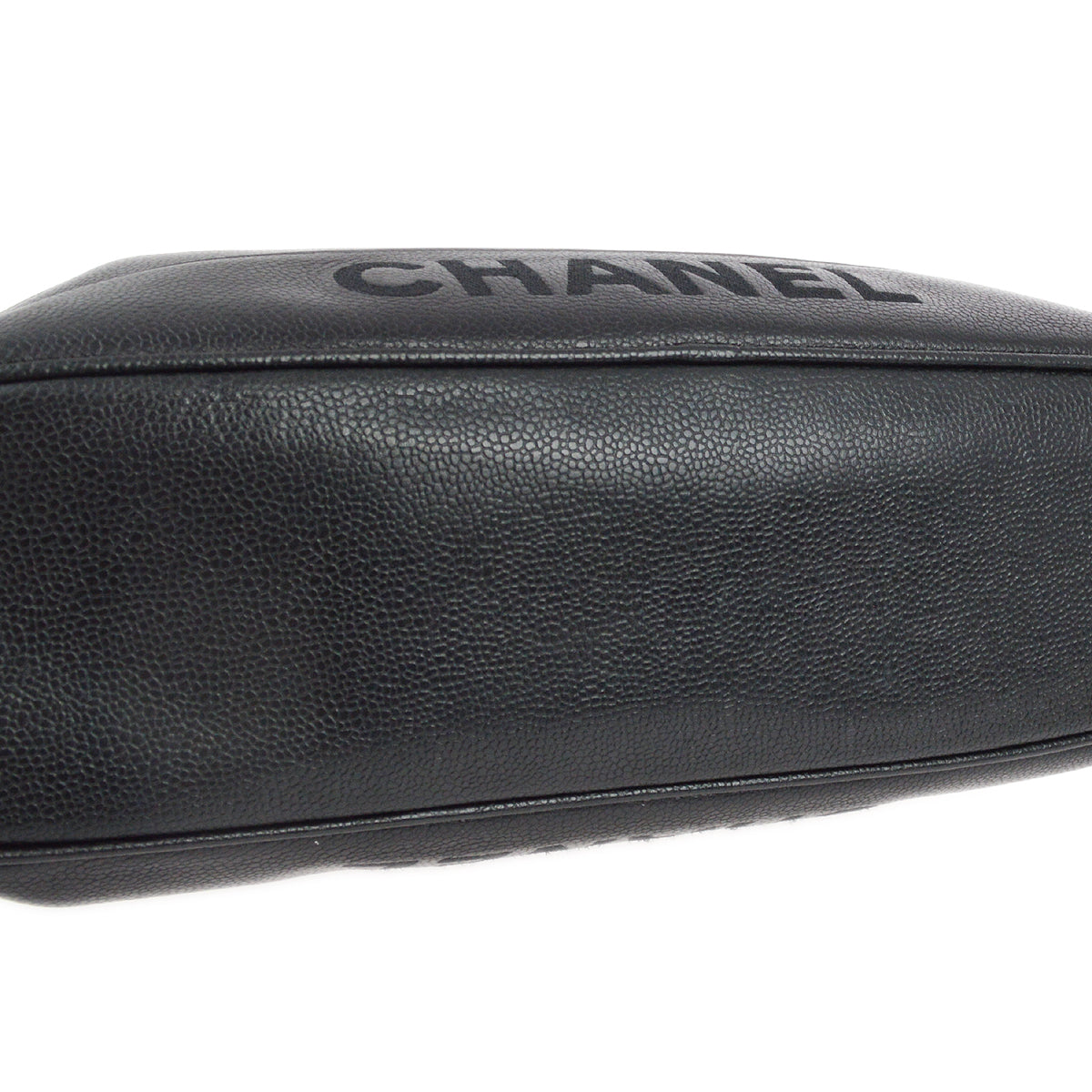 Chanel 1996-1997 Black Caviar Chain Shoulder Tote Bag