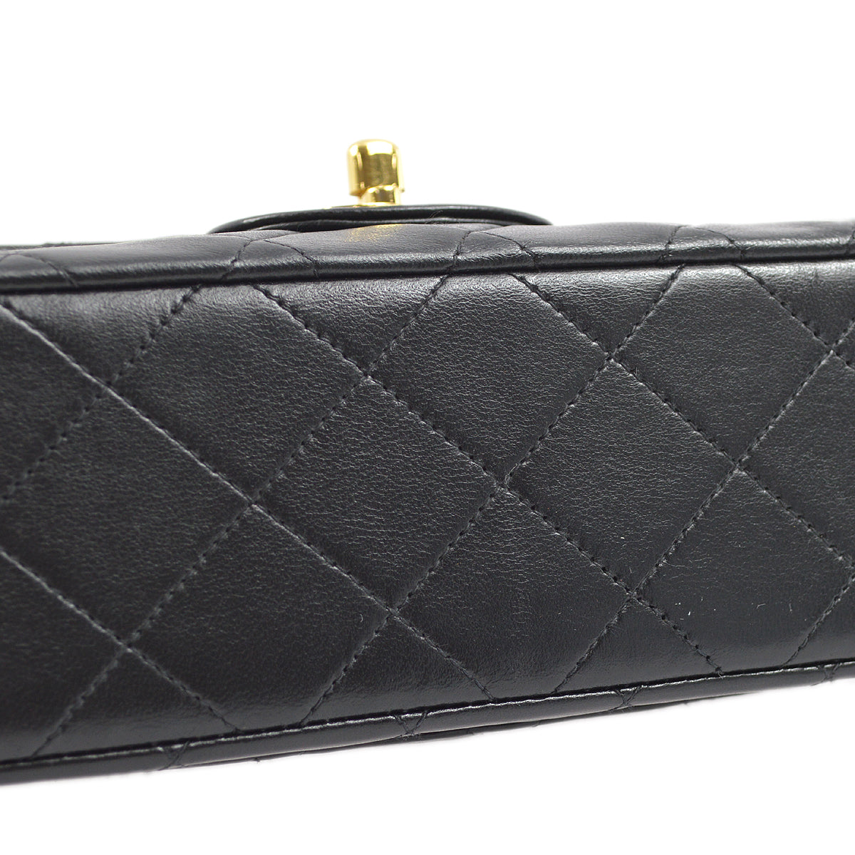 Chanel 1997-1999 Black Lambskin Small Classic Double Flap Shoulder Bag