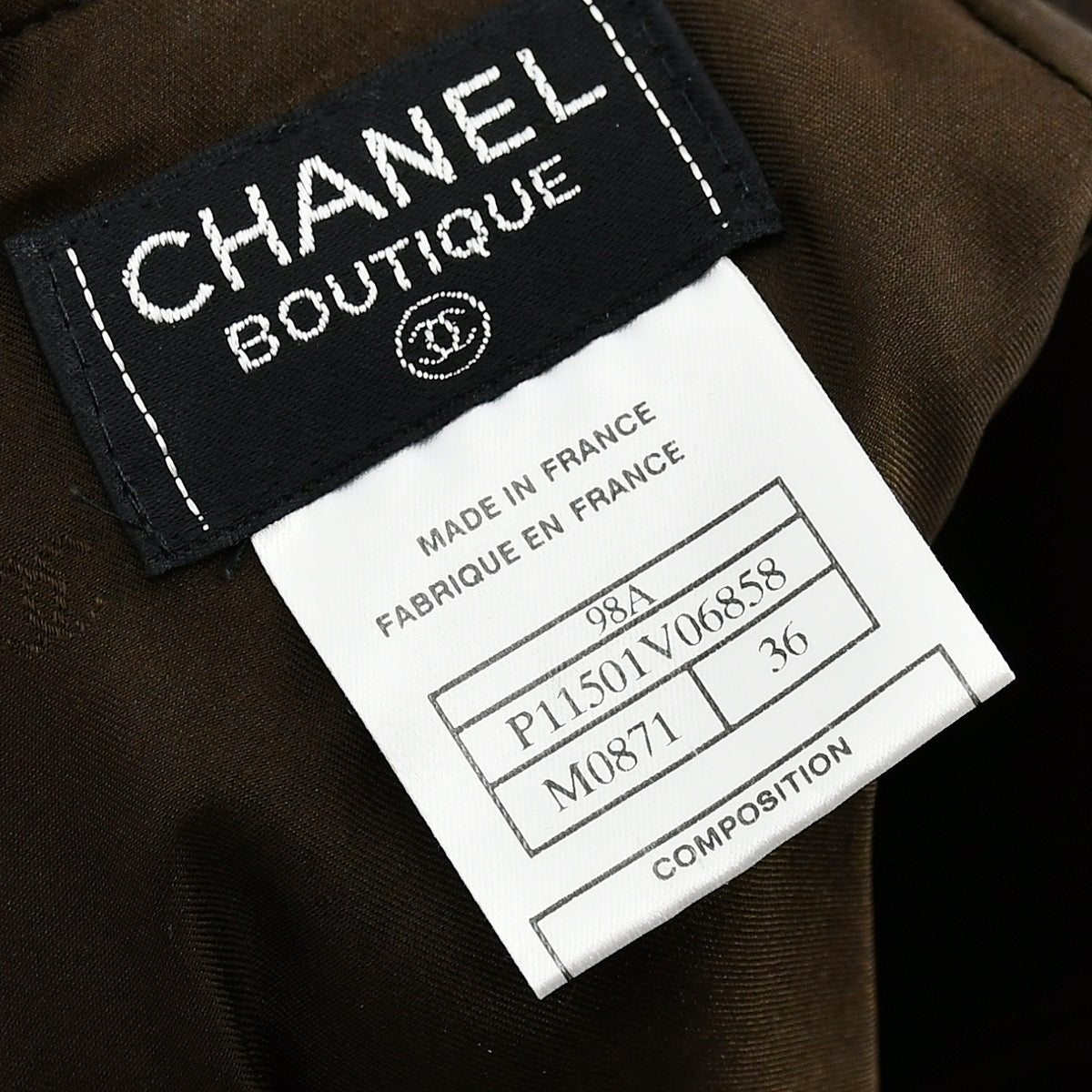 Chanel Setup Suit Jacket Skirt Brown 98A #36