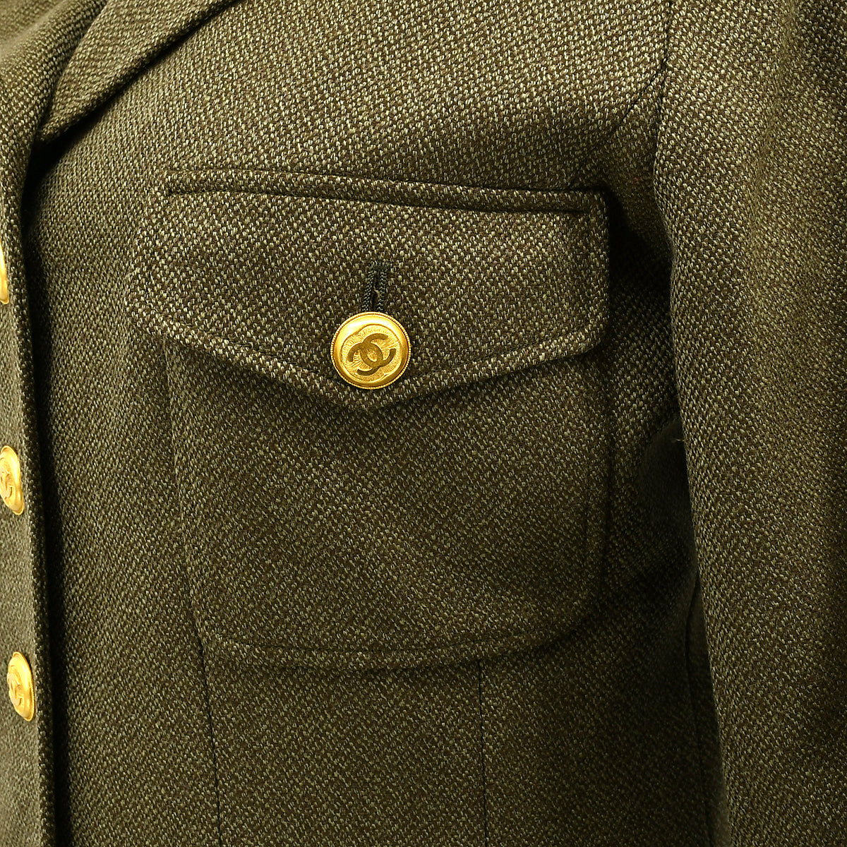 Chanel Single Breasted Jacket Khaki 96A #40