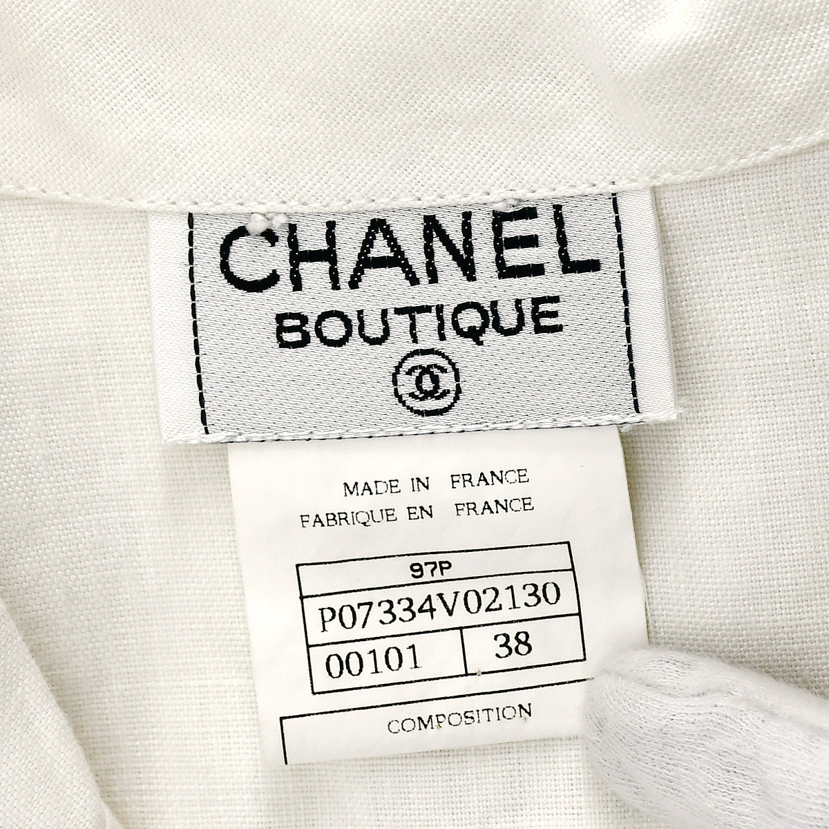 Chanel Shirt White 97P #38