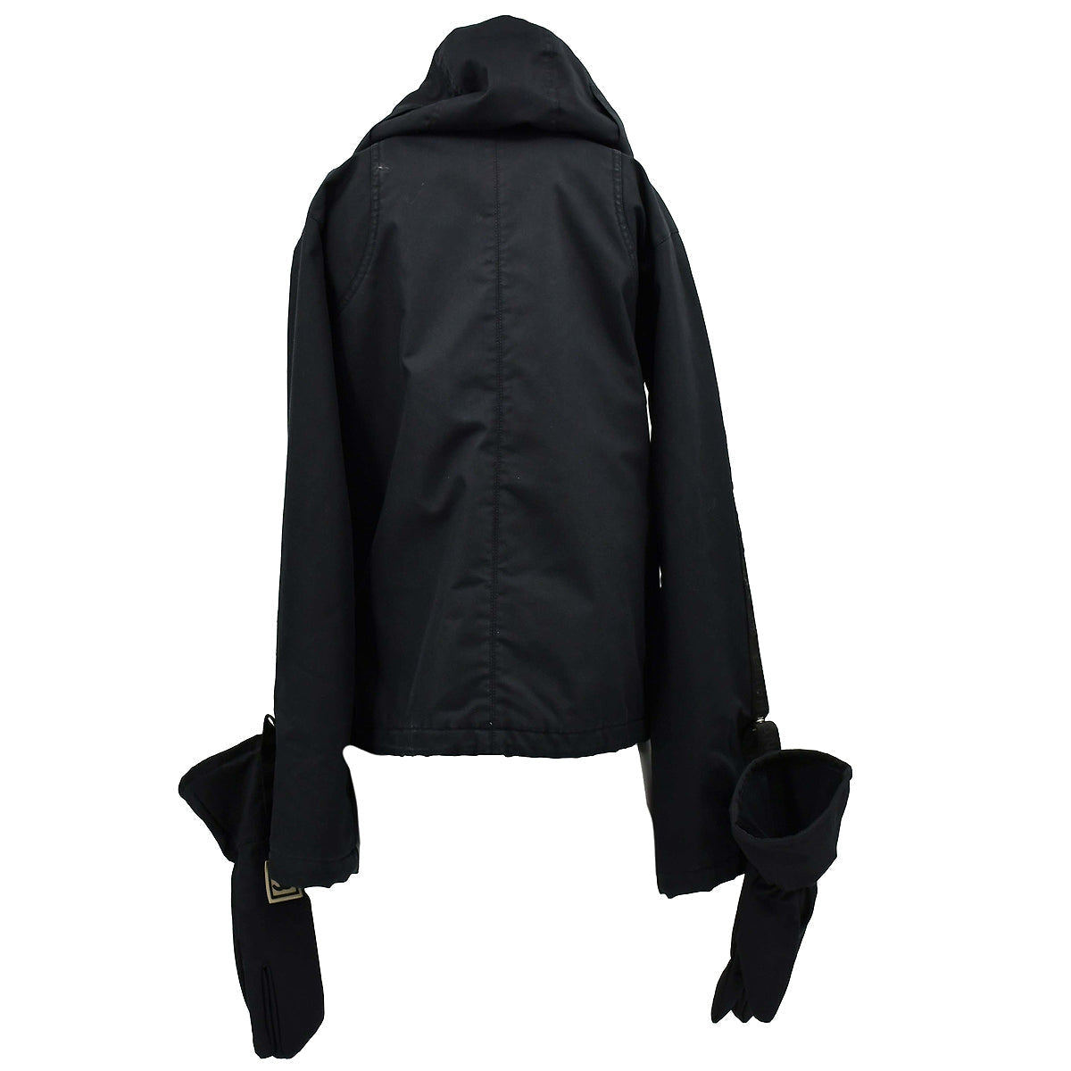 Chanel Sport Line Zip Up Hooded Jacket Black 02A #40