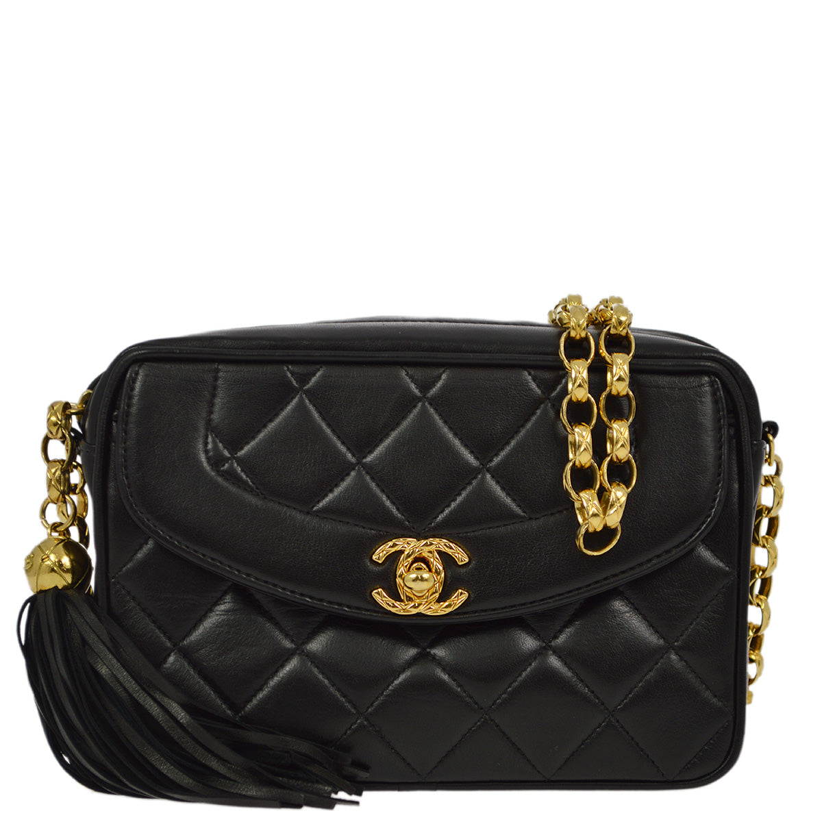 Chanel 1994-1996 Black Lambskin Camera Bag Mini