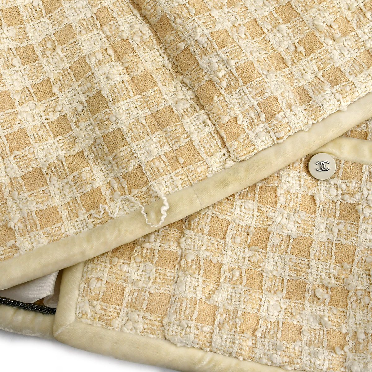 Chanel Setup Suit Jacket Skirt Ivory 96P #38 #40