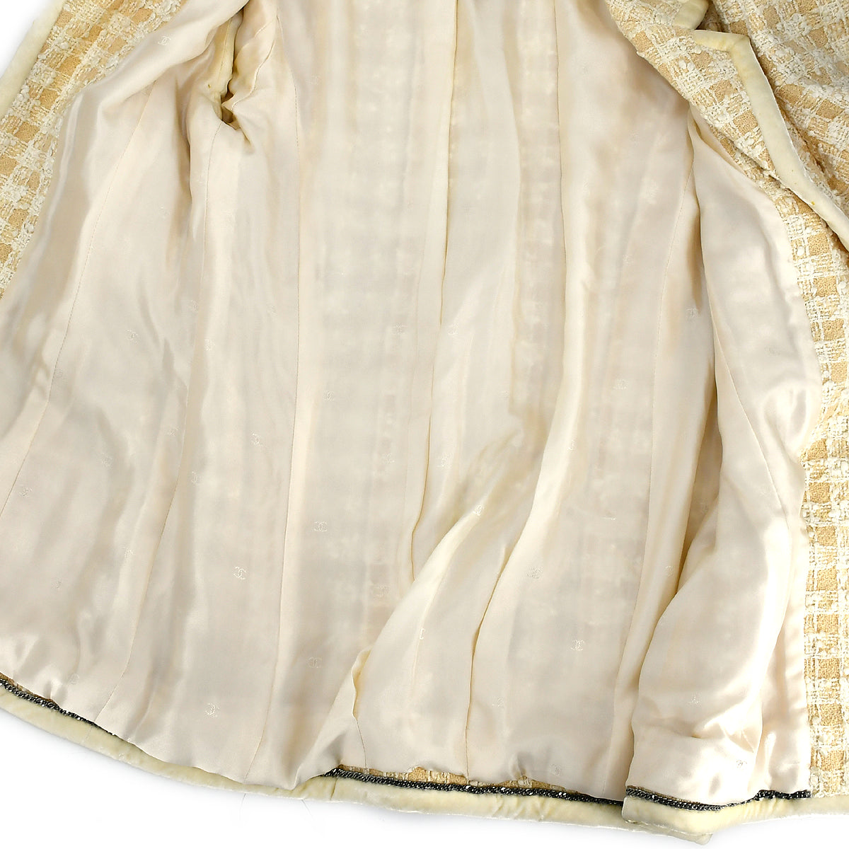 Chanel Setup Suit Jacket Skirt Ivory 96P #38 #40