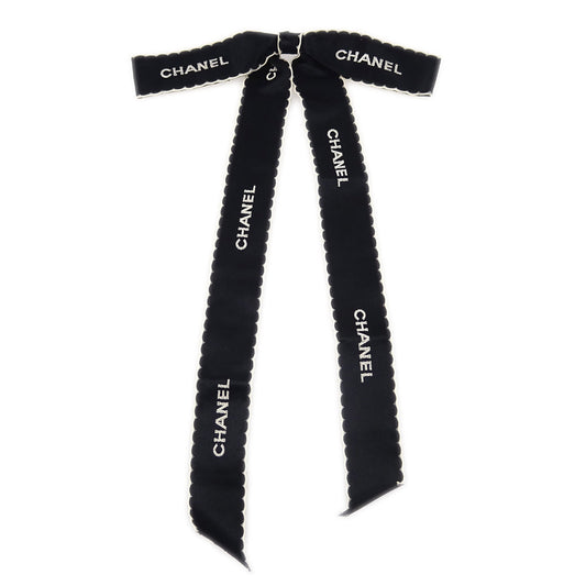 Chanel Bow Brooch Pin Black