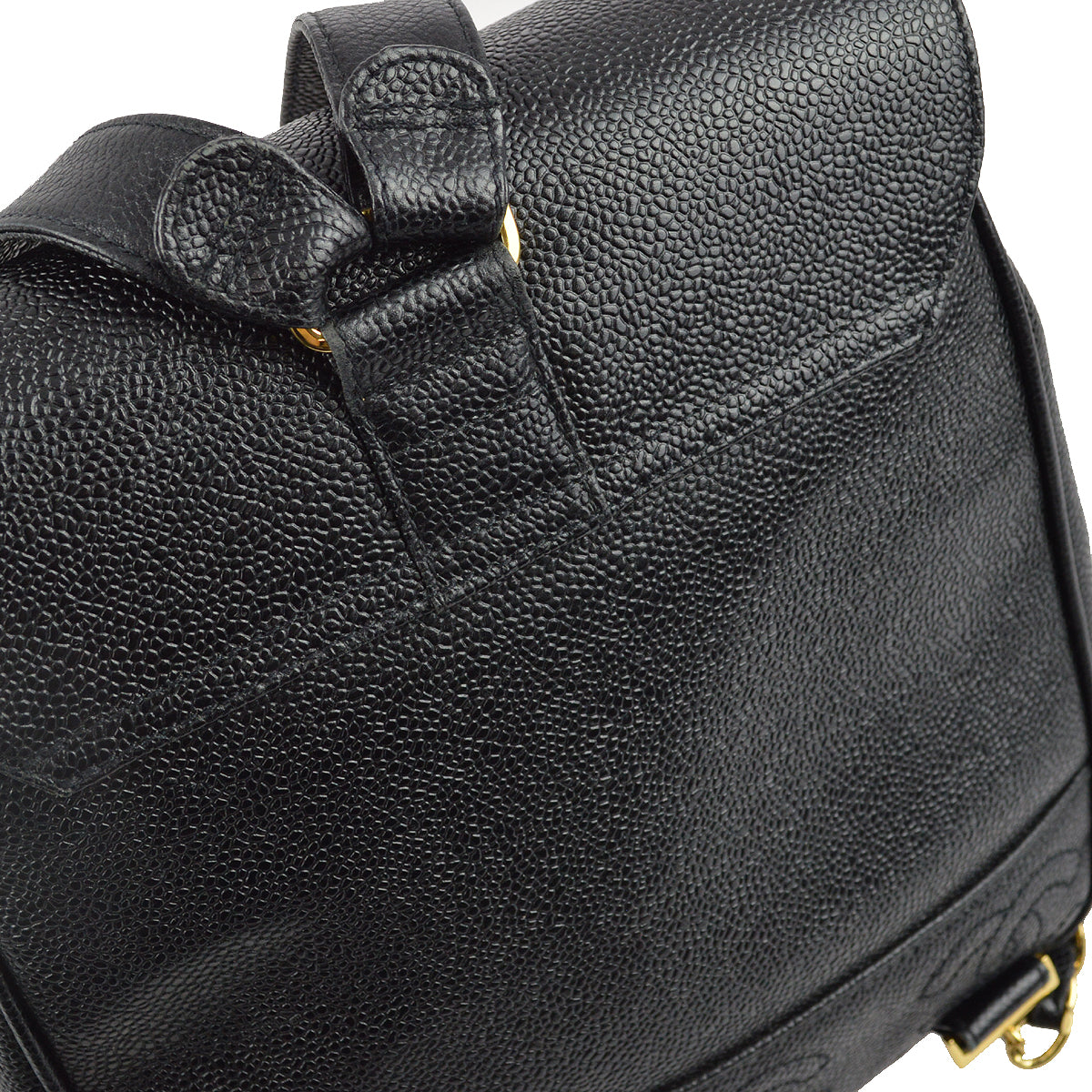 Chanel 1996-1997 Black Caviar Triple CC Backpack