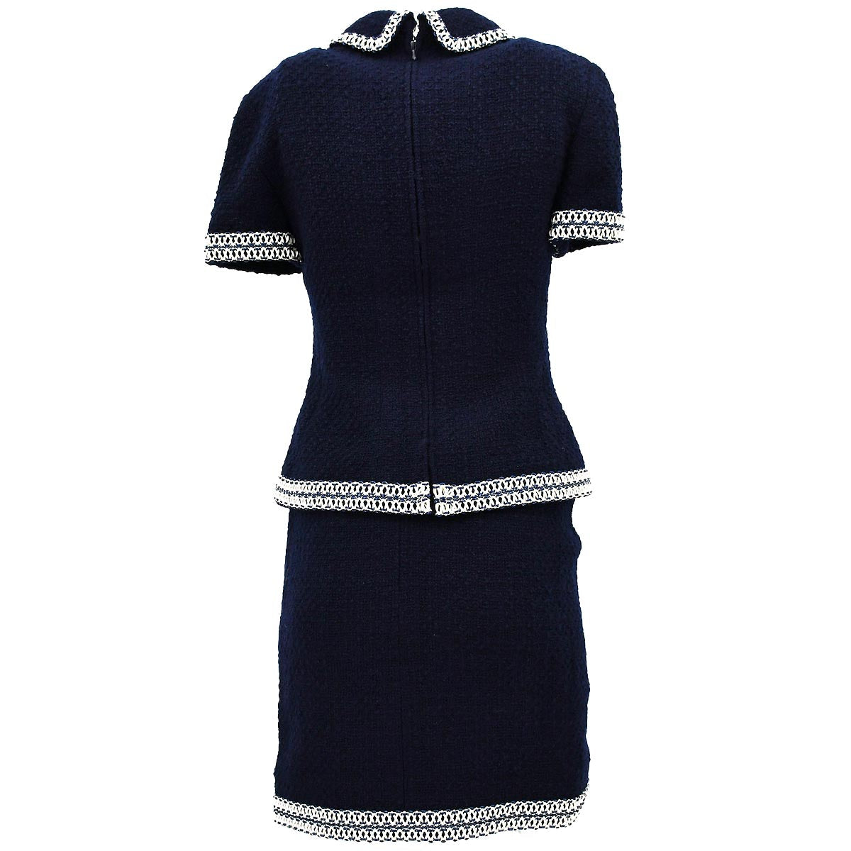 Chanel Setup Suit Jacket Skirt Navy 94P #38