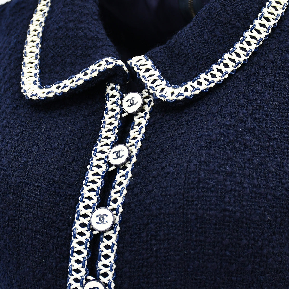 Chanel Setup Suit Jacket Skirt Navy 94P #38