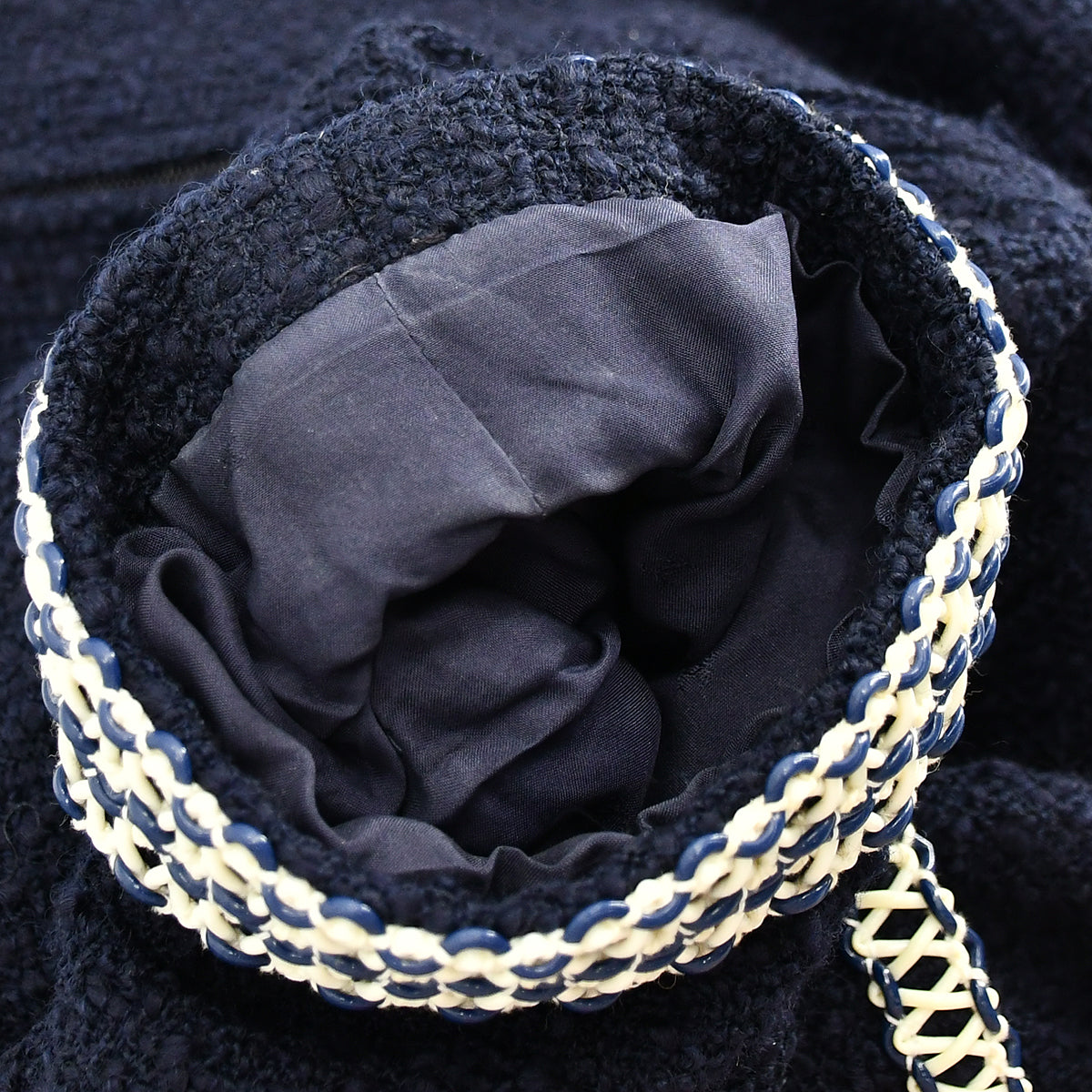 Chanel Setup Suit Jacket Skirt Navy 94P #38