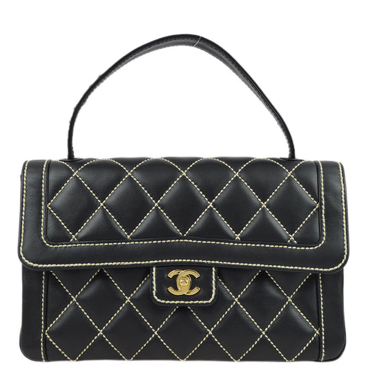 Chanel 2004-2005 Black Calfskin Wild Stitch Handbag