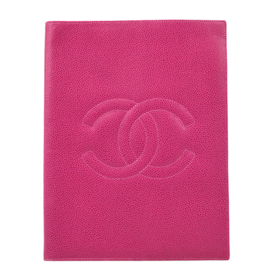 Chanel 1994-1996 Pink Caviar Notepad Cover Small Good