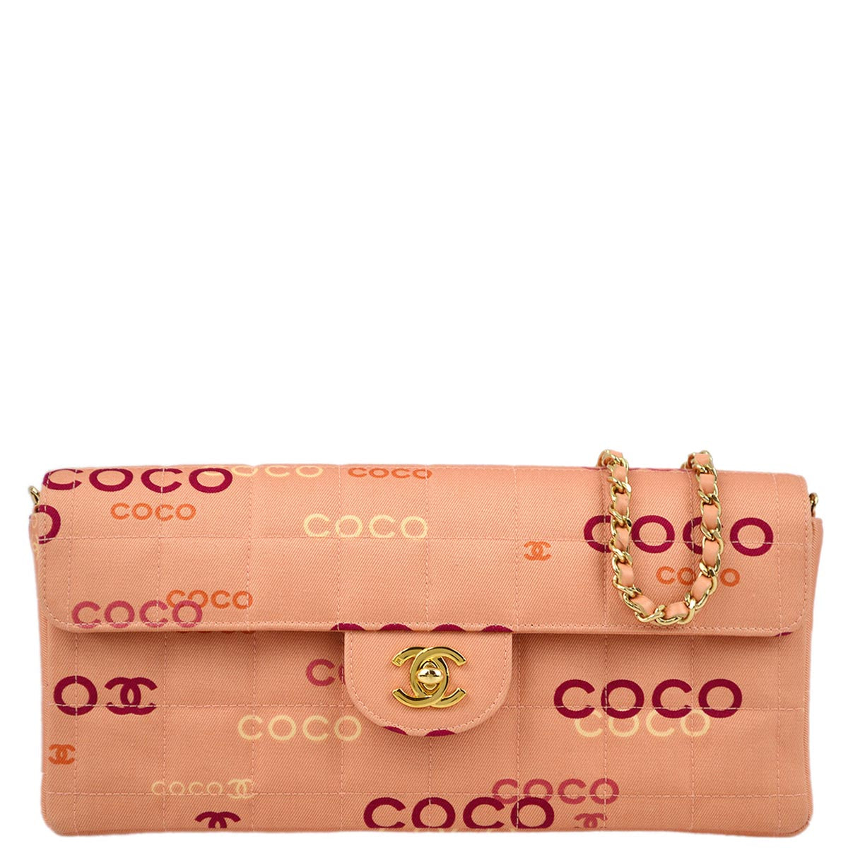 Chanel 2000-2001 Pink COCO East West Shoulder Bag