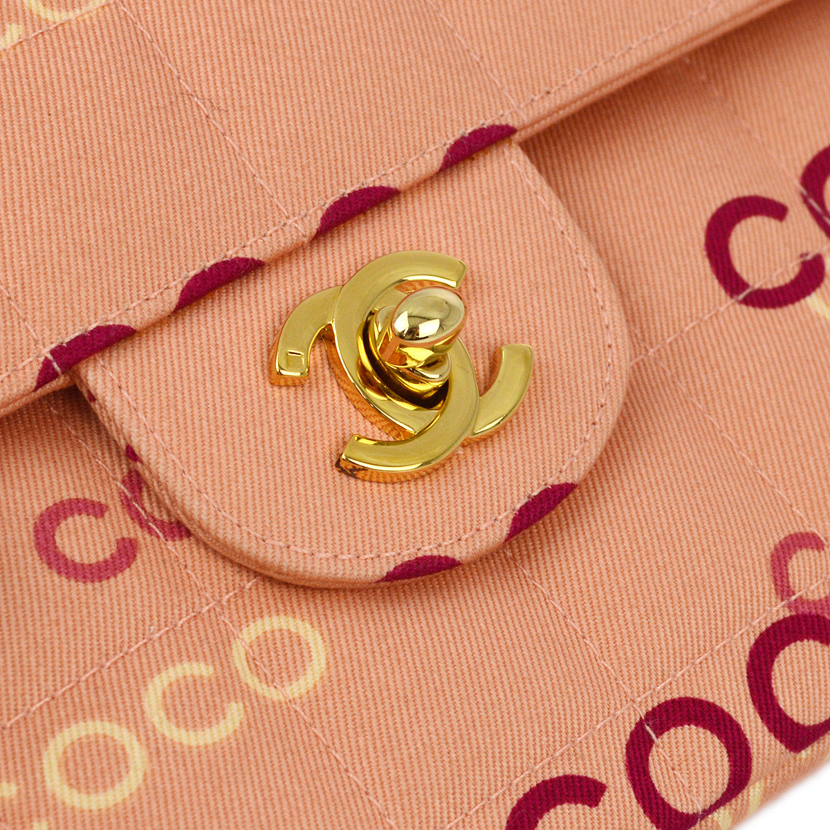 Chanel 2000-2001 Pink COCO East West Shoulder Bag