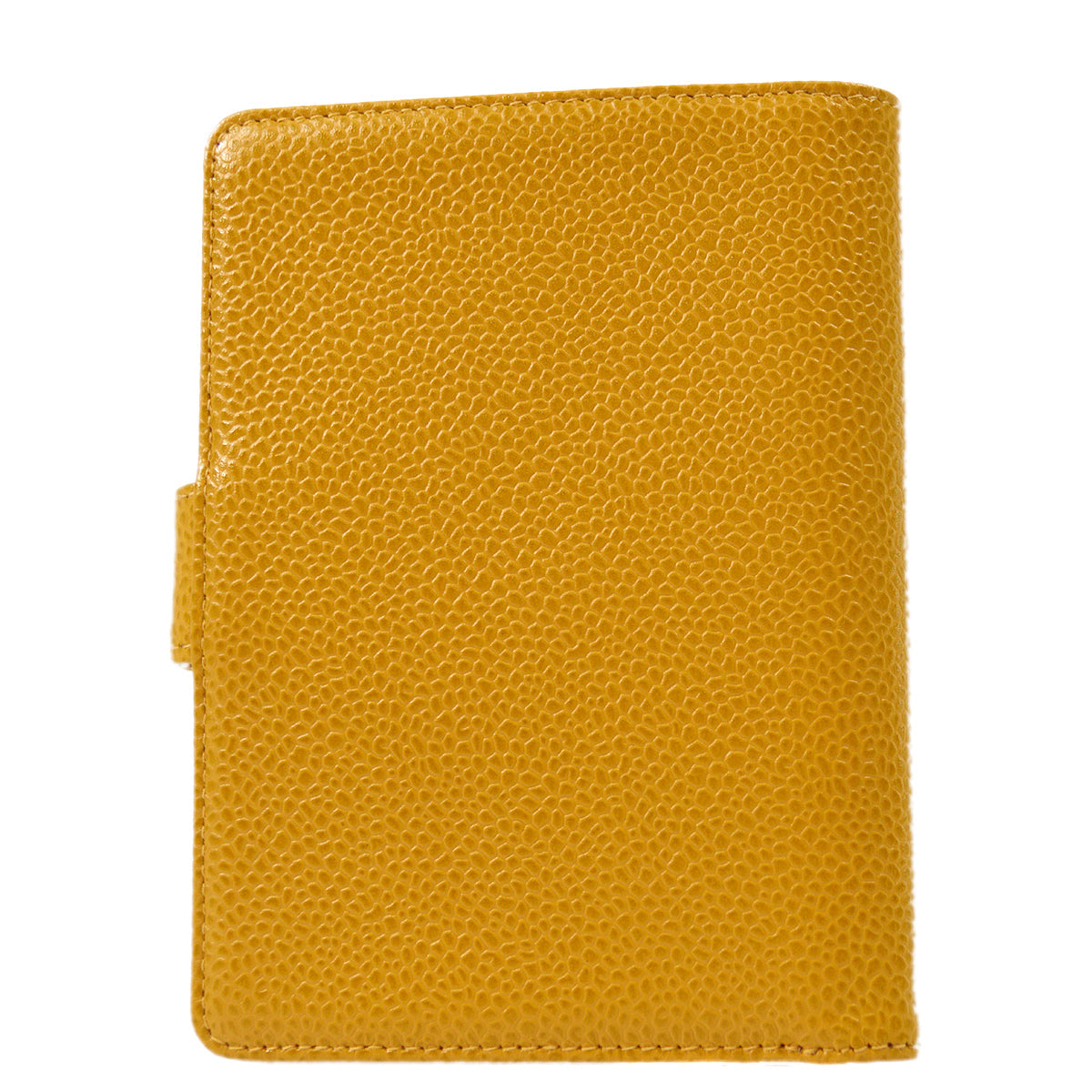 Chanel 2001-2003 Yellow Caviar Note Book Cover Small Good