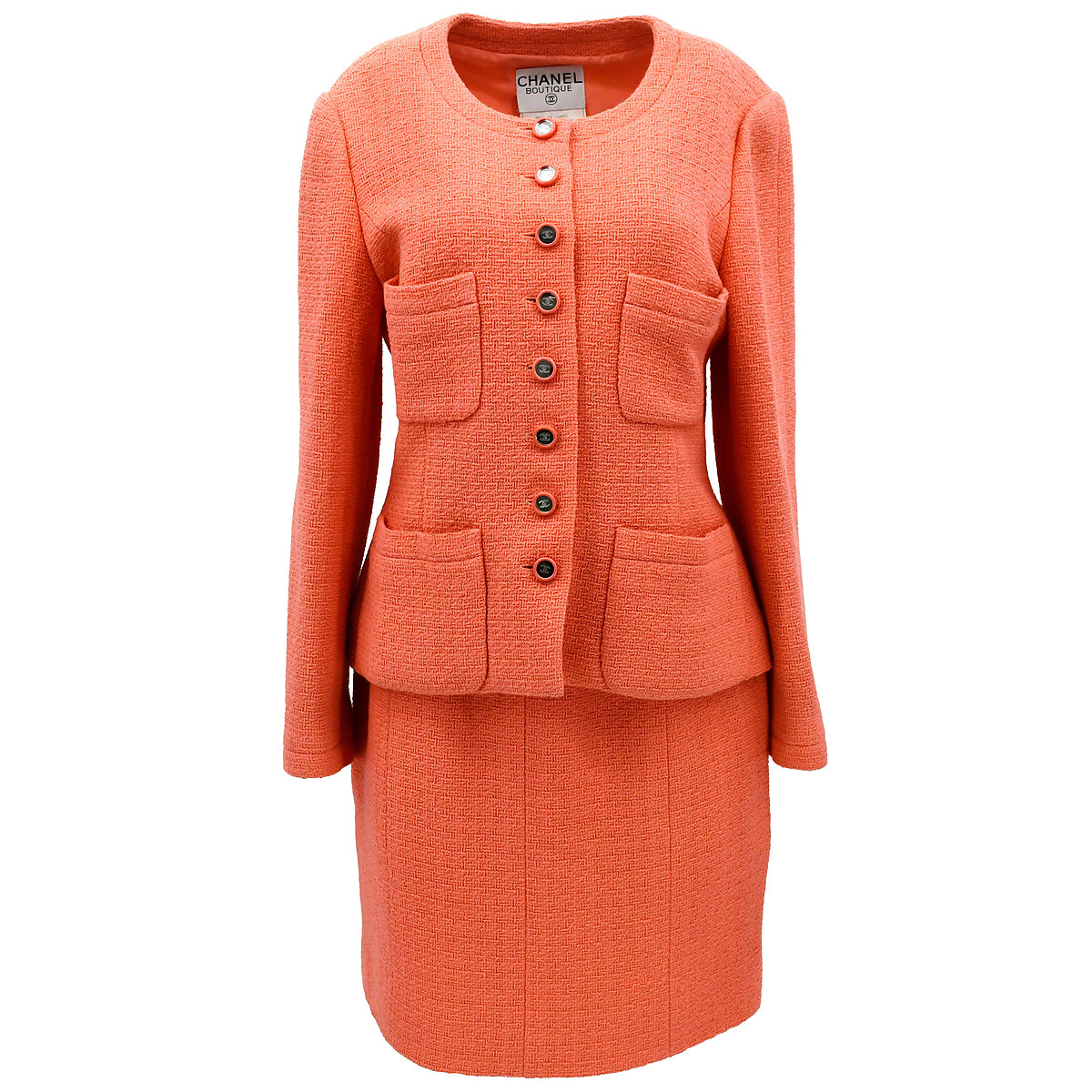 Chanel Setup Suit Jacket Skirt Pink 95C #44