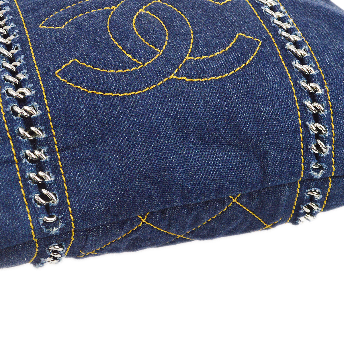Chanel 2005-2006 Blue Denim Luxury Line Tote Handbag