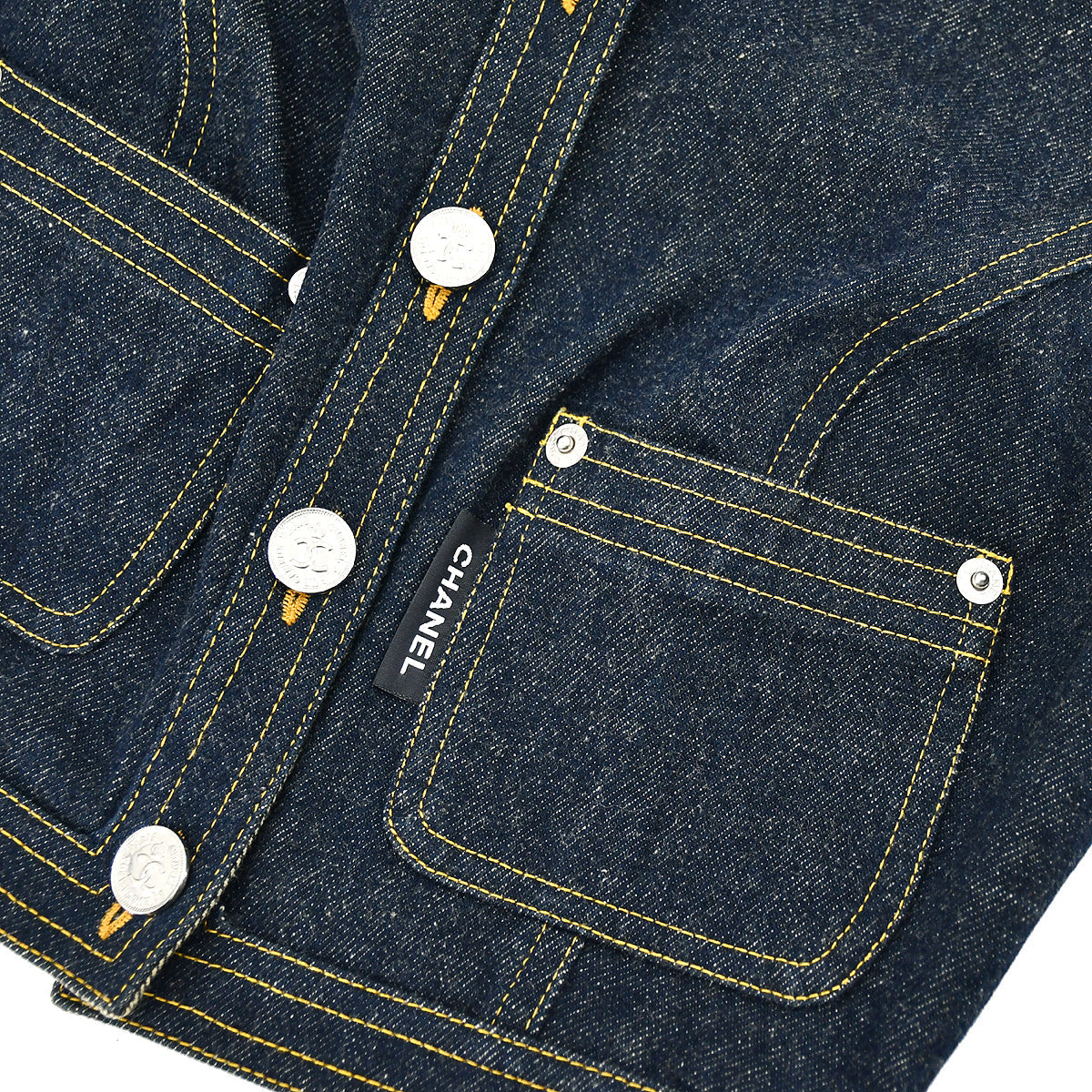 Chanel Sleeveless Vest Denim Jacket Indigo