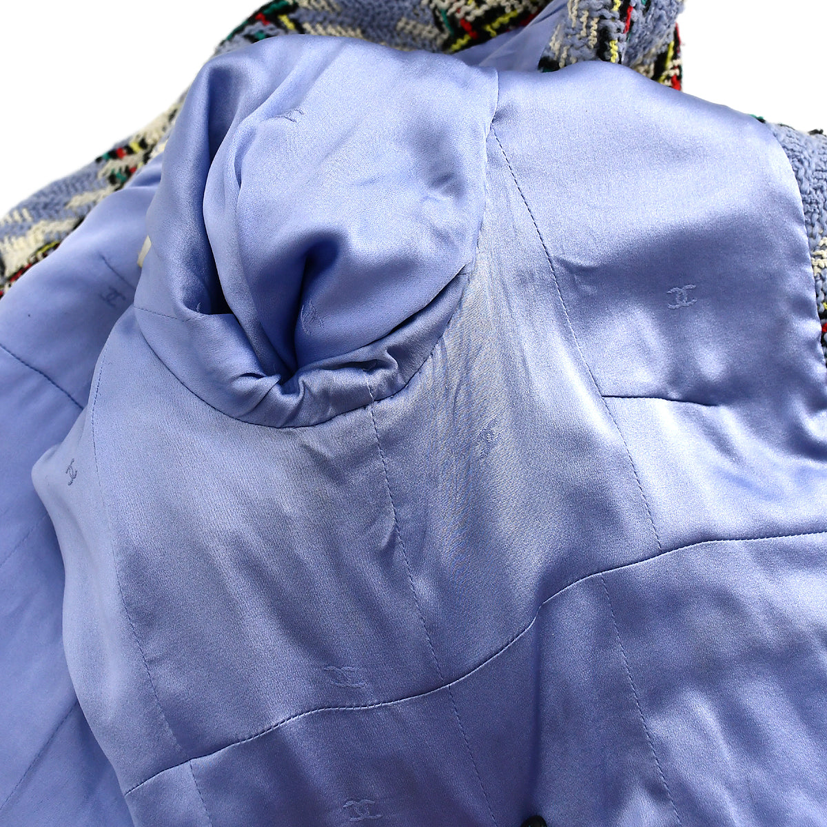 Chanel Setup Suit Jacket Skirt Light Blue 95P #40
