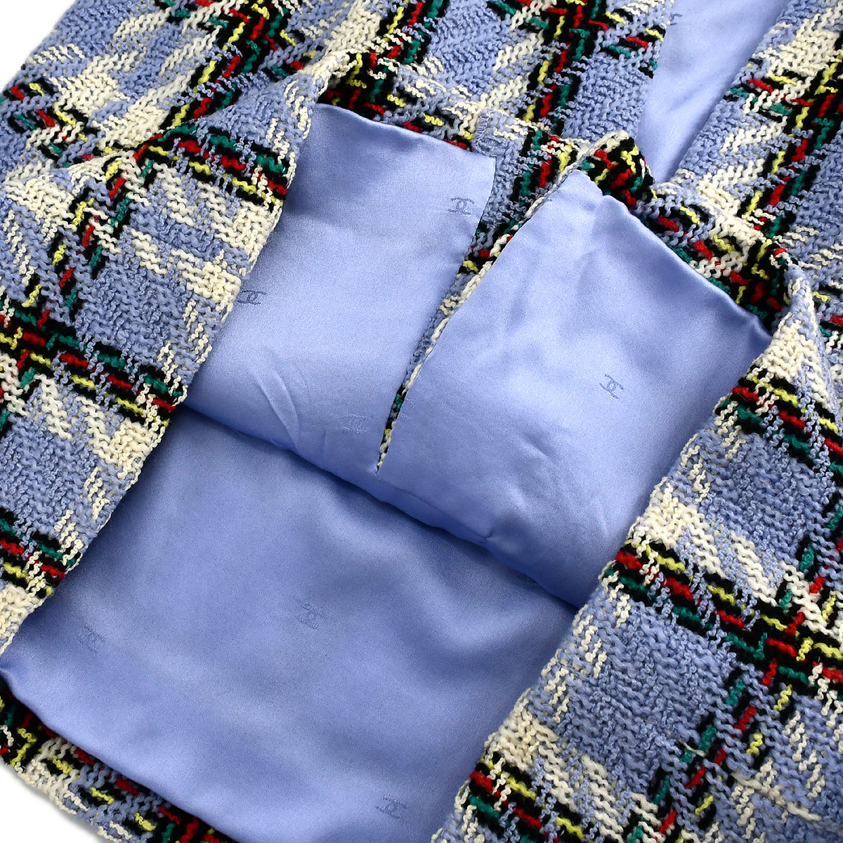 Chanel Setup Suit Jacket Skirt Light Blue 95P #40