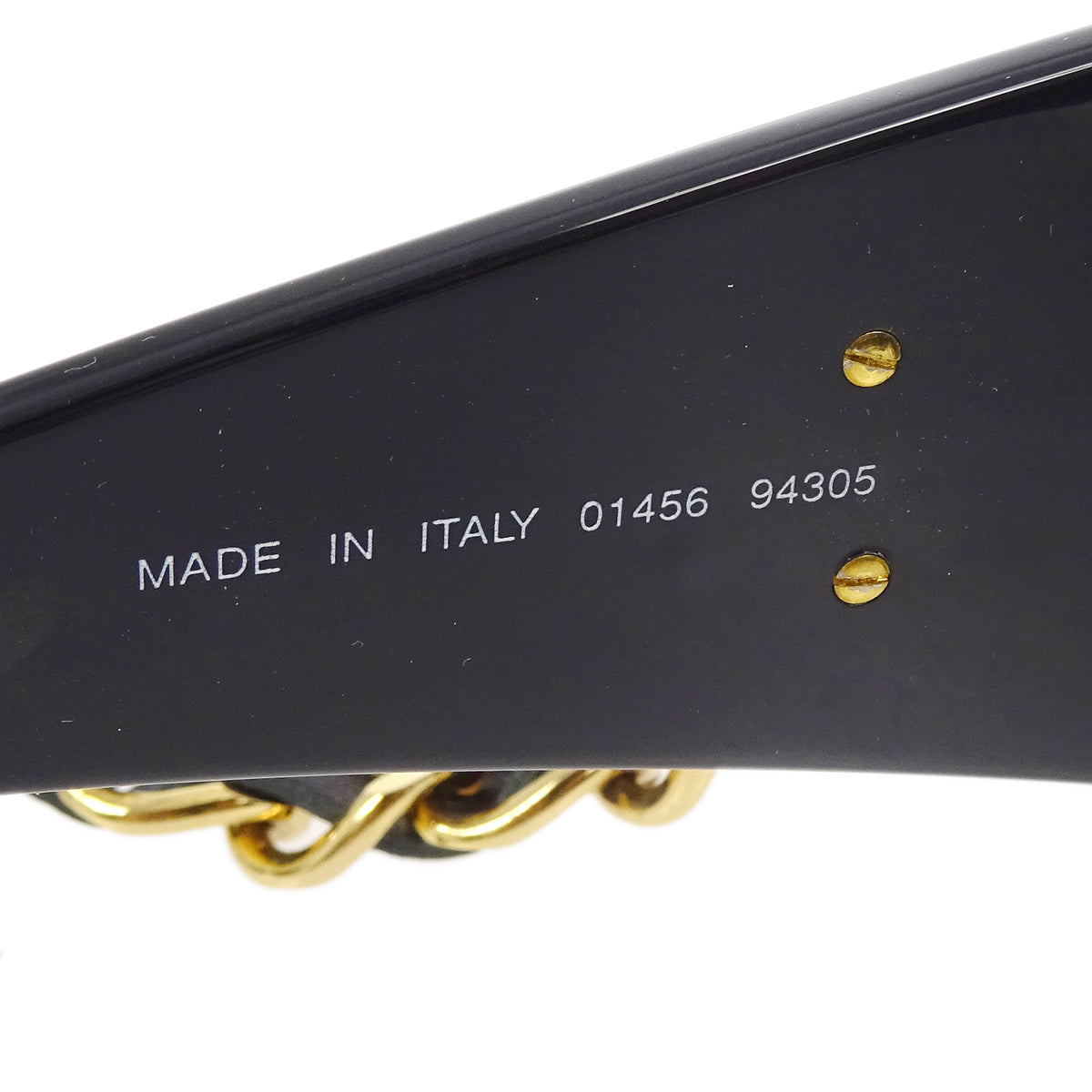 Chanel Chain Sunglasses Eyewear Black Small Good