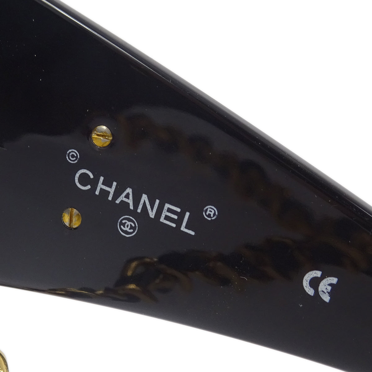 Chanel Chain Sunglasses Eyewear Black Small Good