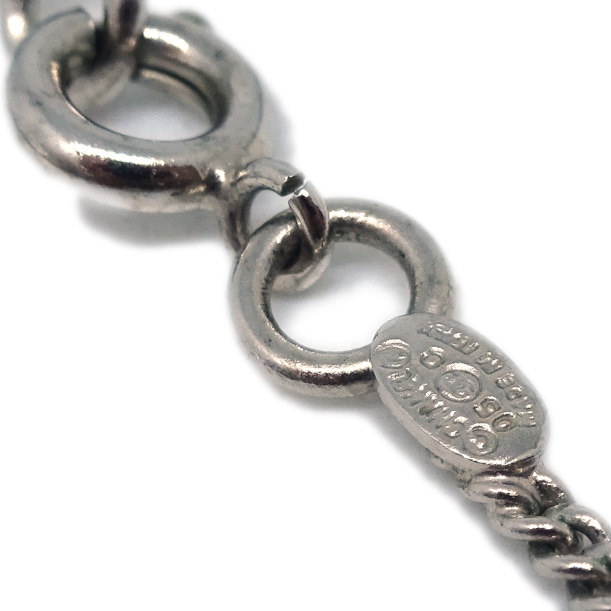 Chanel Cambon Ligne Chain Necklace Pendant Silver 05C