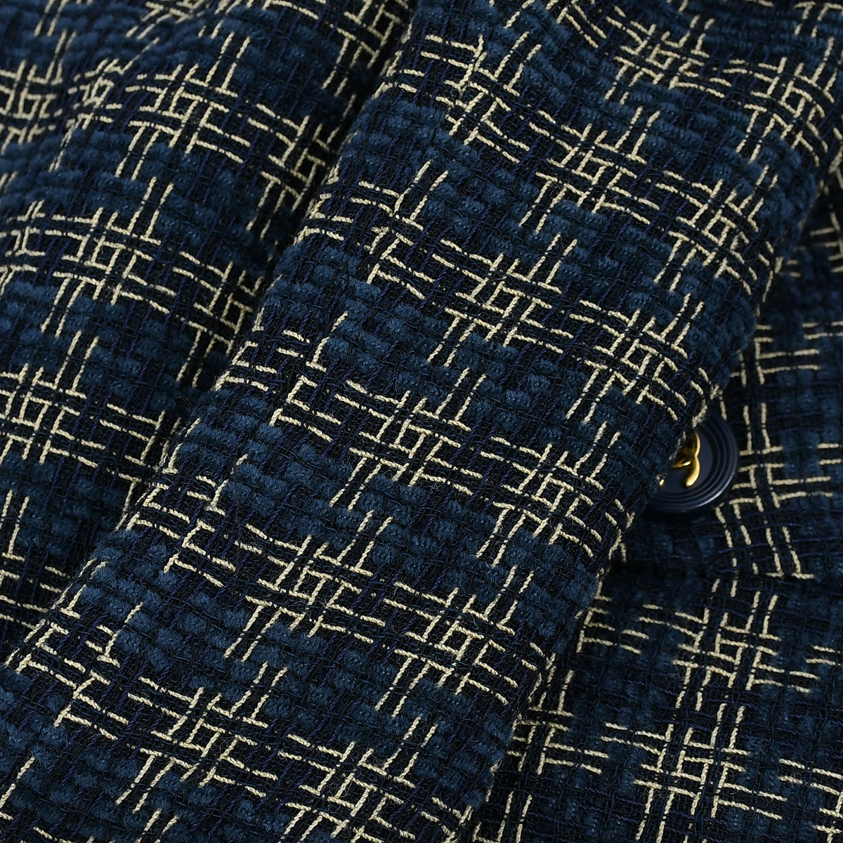 Chanel Single Breasted Jacket Navy 95A #44