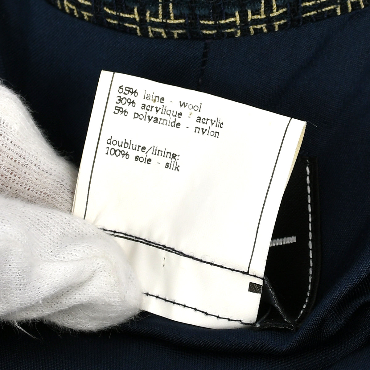 Chanel Single Breasted Jacket Navy 95A #44