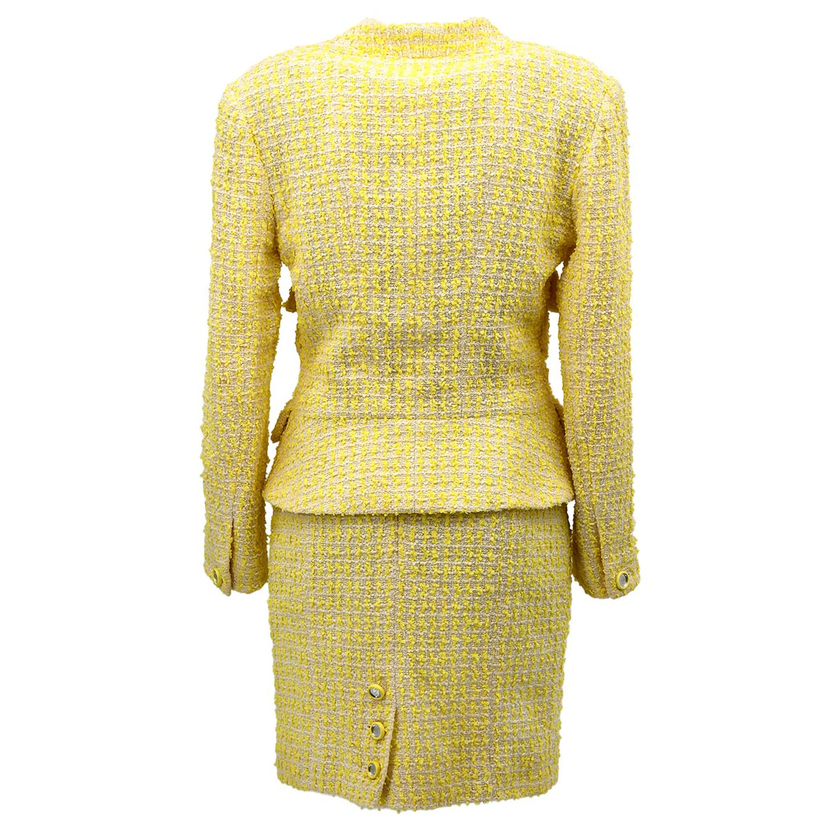 Chanel Setup Suit Jacket Skirt Yellow 95P #38