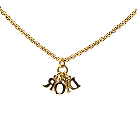 Dior Gold Logo Pendant Necklace Golden