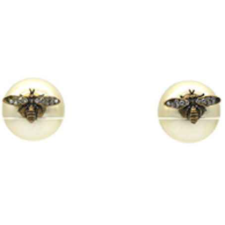 Dior Pearl Tribales Bee Earrings Gold