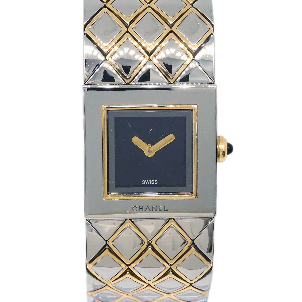 Chanel Matelasse Quartz Watch SS 18KYG