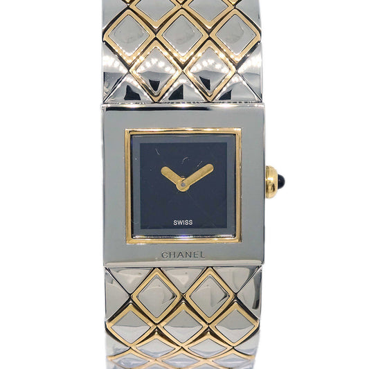 Chanel Matelasse Quartz Watch SS 18KYG
