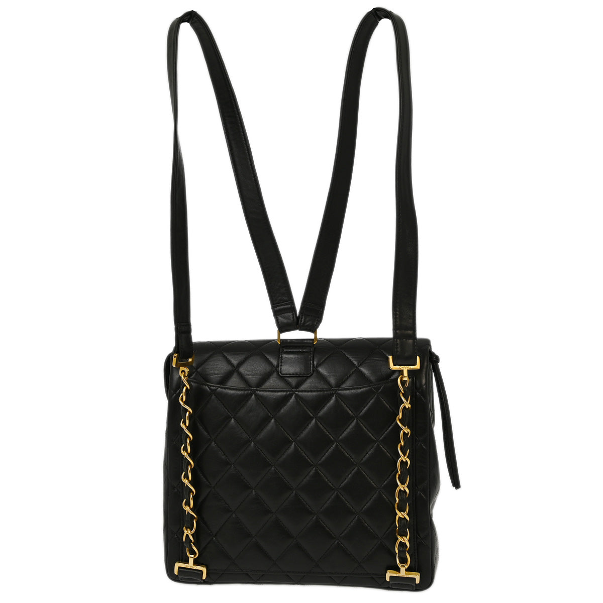 Chanel 1996-1997 Black Lambskin Backpack