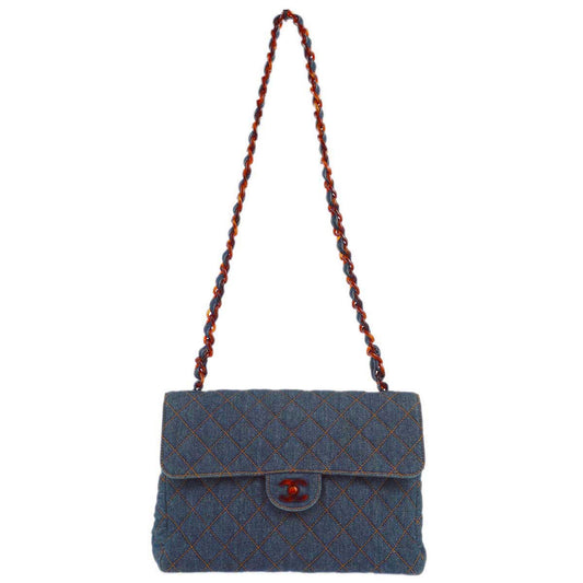 Chanel * 1996-1997 Indigo Denim Jumbo Classic Flap Shoulder Bag