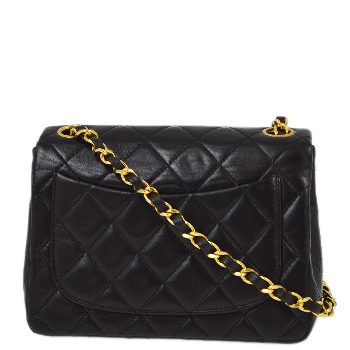 Chanel 1994-1996 Black Lambskin Mini Classic Square Flap Shoulder Bag 17