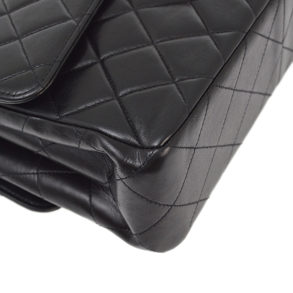 Chanel 1996-1997 Black Lambskin Double Sided Classic Flap Shoulder Bag