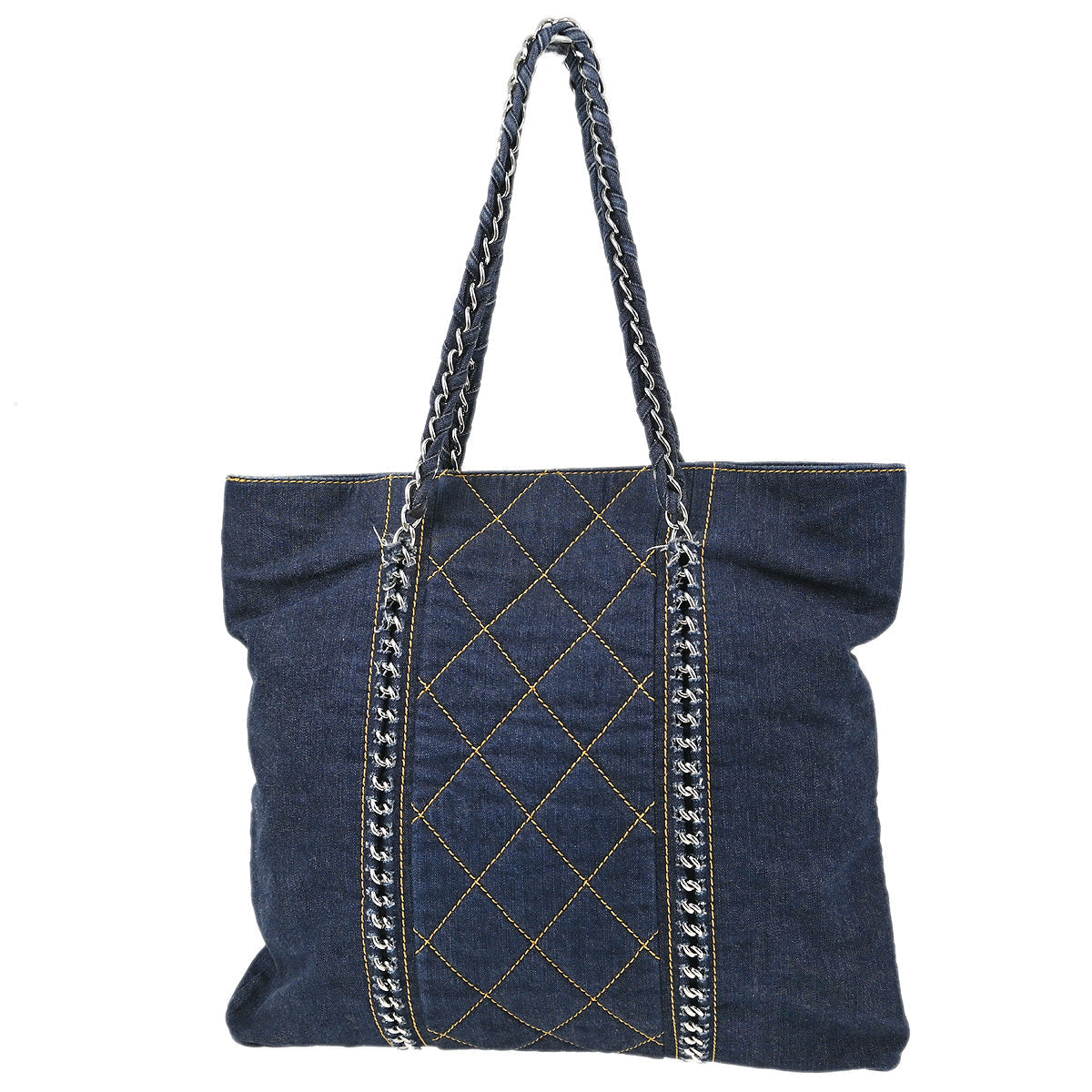 Chanel 2005-2006 Blue Denim Luxury Line Tote Handbag