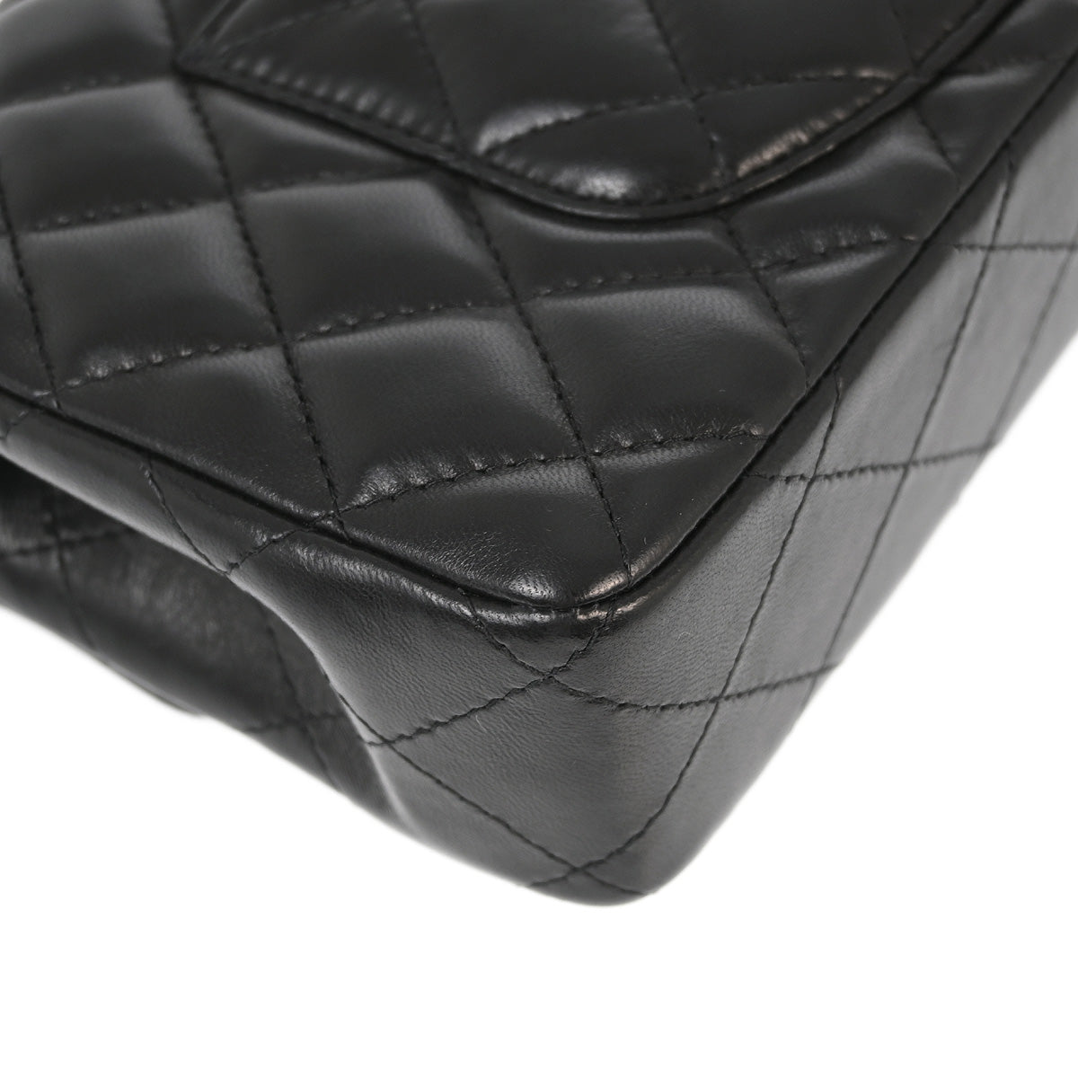 Chanel 2009-2010 Black Lambskin East West Shoulder Bag