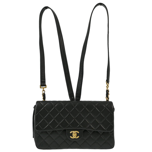 Chanel 1996-1997 Black Lambskin Backpack